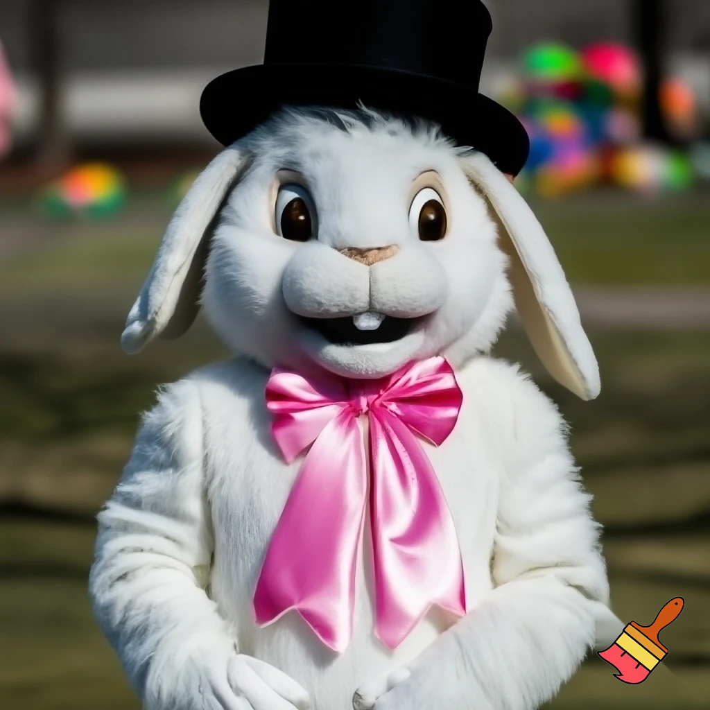 Easter bunny mascot costume top hat🚪