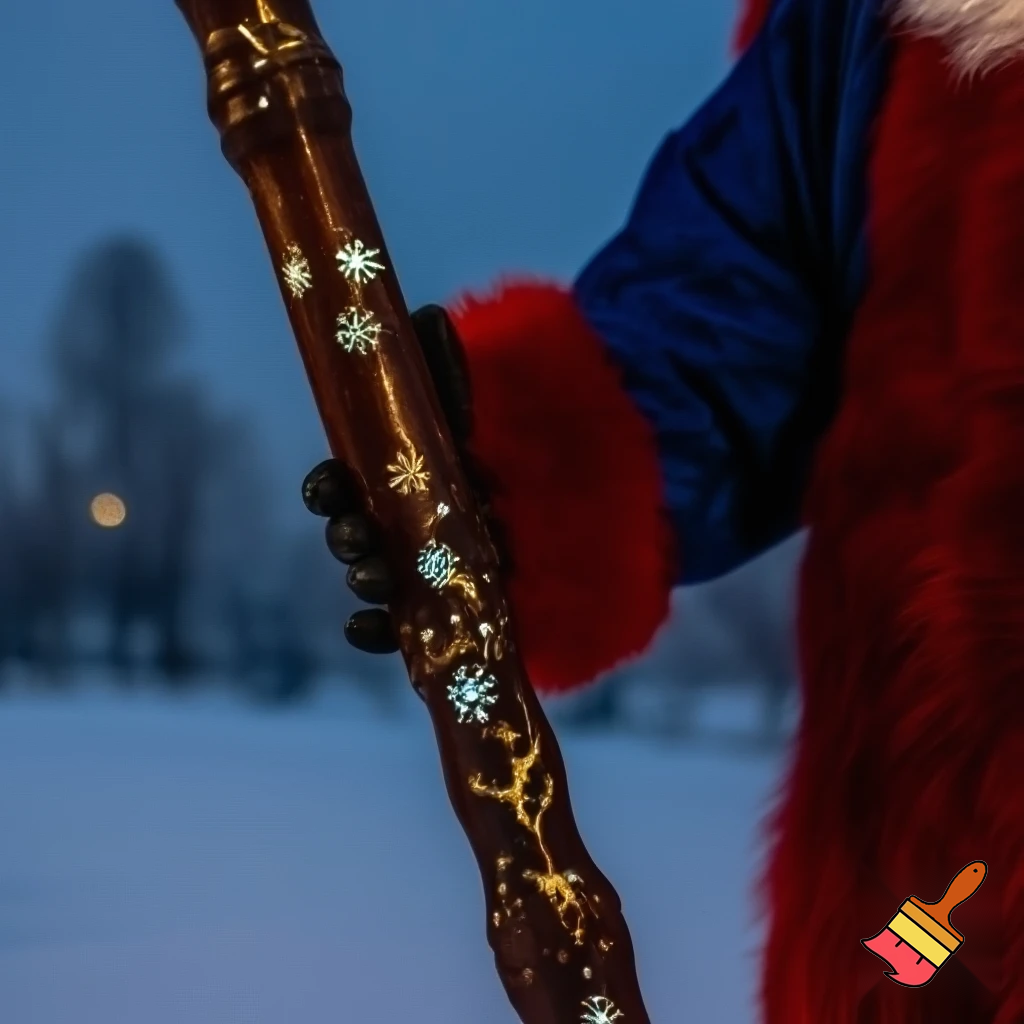 Russian Santa Claus walking stick with with t reindeers magic walking stick a plastic plastic Russian Santa Claus walking stick magic walking stick
