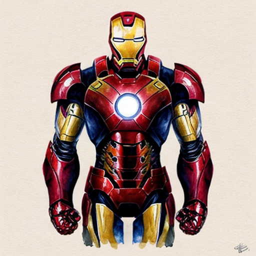 tony the lion puppet in a mech suit like iron man but with a red reactor core