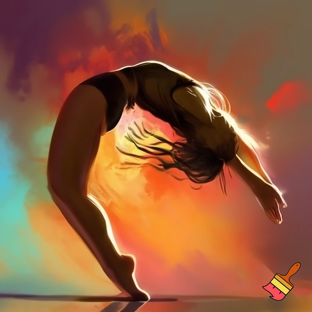 A woman doing a cartwheel