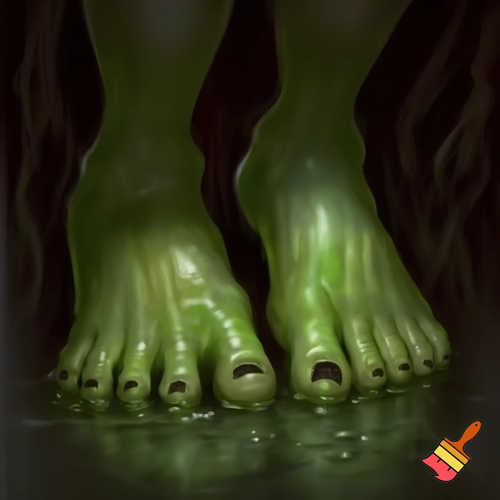 christie feet with slimy fat toes
