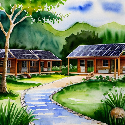  Amazon rain forest village with solar panels