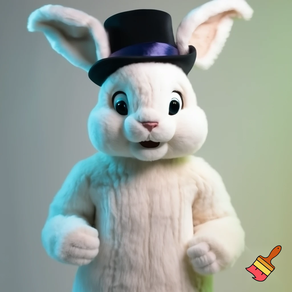 Easter bunny mascot costume top hat delicate special delicate