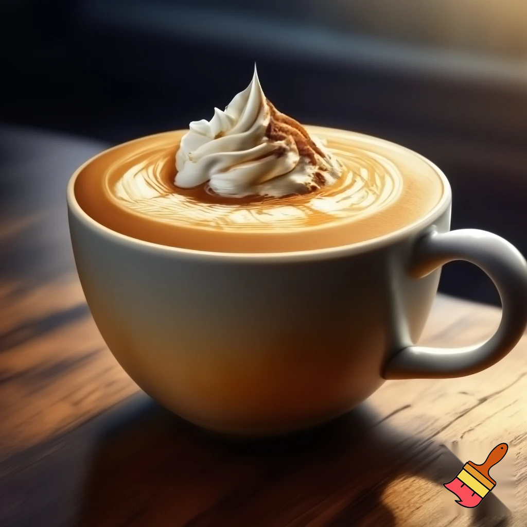 latte with whip cream
