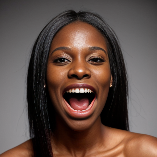 Zuri Tibby is an African American dark skin fashion model woman 5-foot-10. has a long black hair, naked depicted as a long cylindrical shape inflated like a balloon inflated like a balloon oblong cylinder shape dark chocolate hot dog body sausage forming a long thin cylindrical balloon with breast and belly button with no visible definition of limbs with no visible definition of limbs she was screaming, being eaten and ripped by the giant human mouth of the mouth background giant white human face male mouth her body inside the giant mouth being eaten, biting and ripped by a giant human teeth closed on her body crush on her body biting it in half