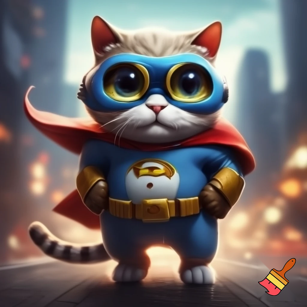 A stupid cat pretending to be supercat