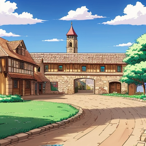 A map of a small Medieval Town named Brown Town. Drawn entirely from Microsoft paint.