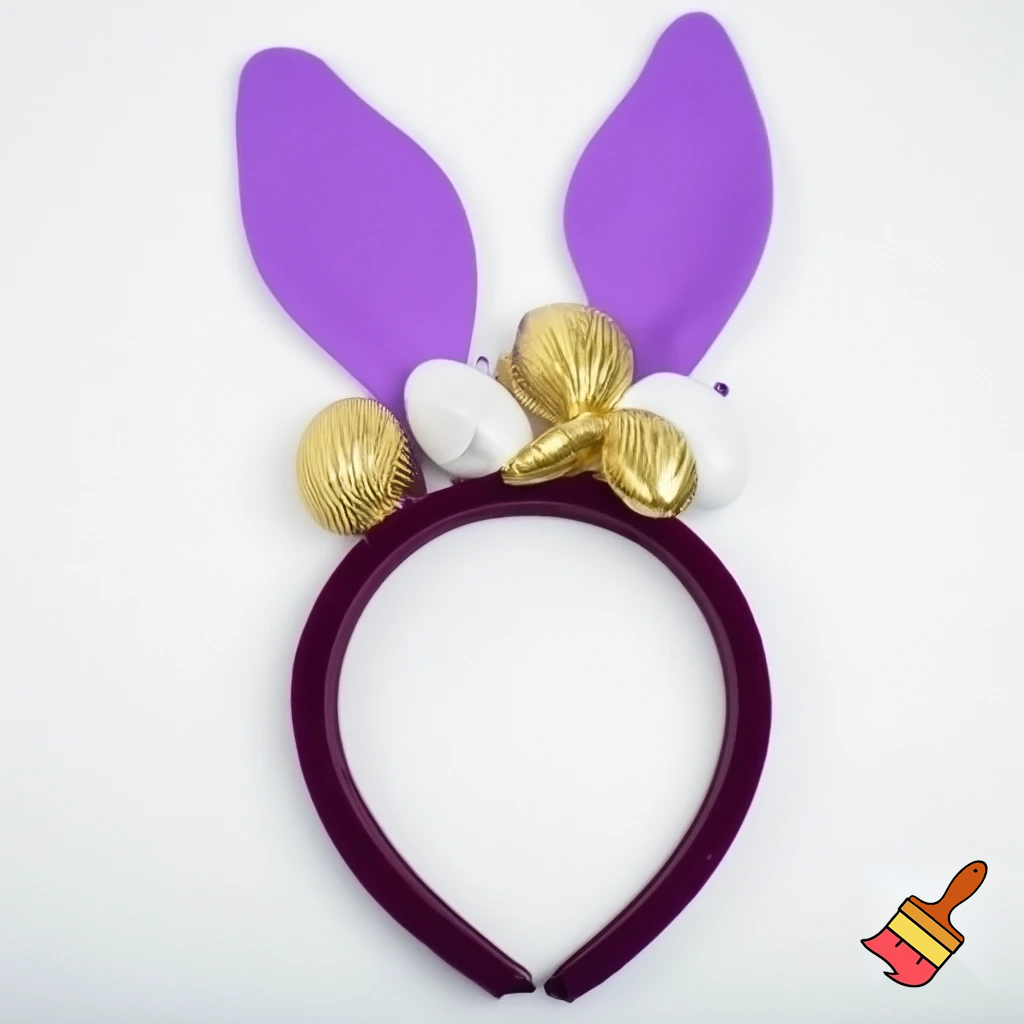 Easter top hat headband Easter bunny headband, purple and white with gold Easter top hat headband and fabric velvet and fabric velvet top head headband top hat headband