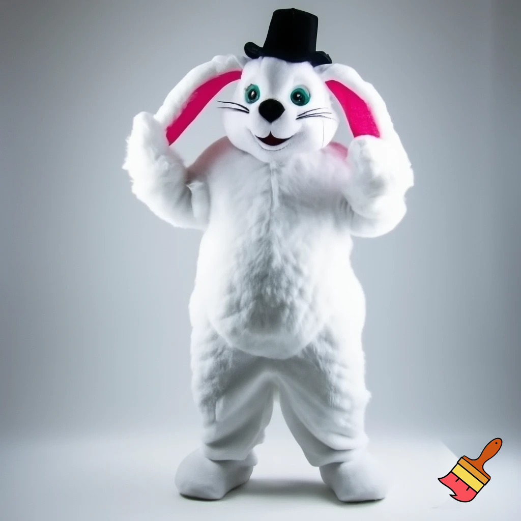 Easter bunny mascot costume top hat mascot costume