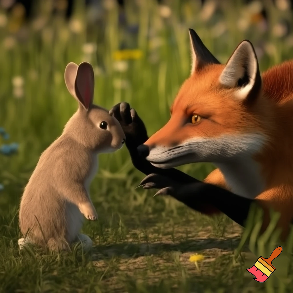 fox and bunny high 5