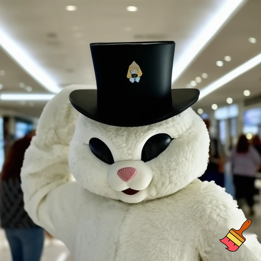 Mascot costume, Easter bunny top hat special top hat falcon gate shopping centre