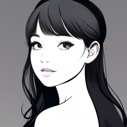 fait la en noir et blanc et plus style manga c une fille cheuveux long et tres 
ebourife 

