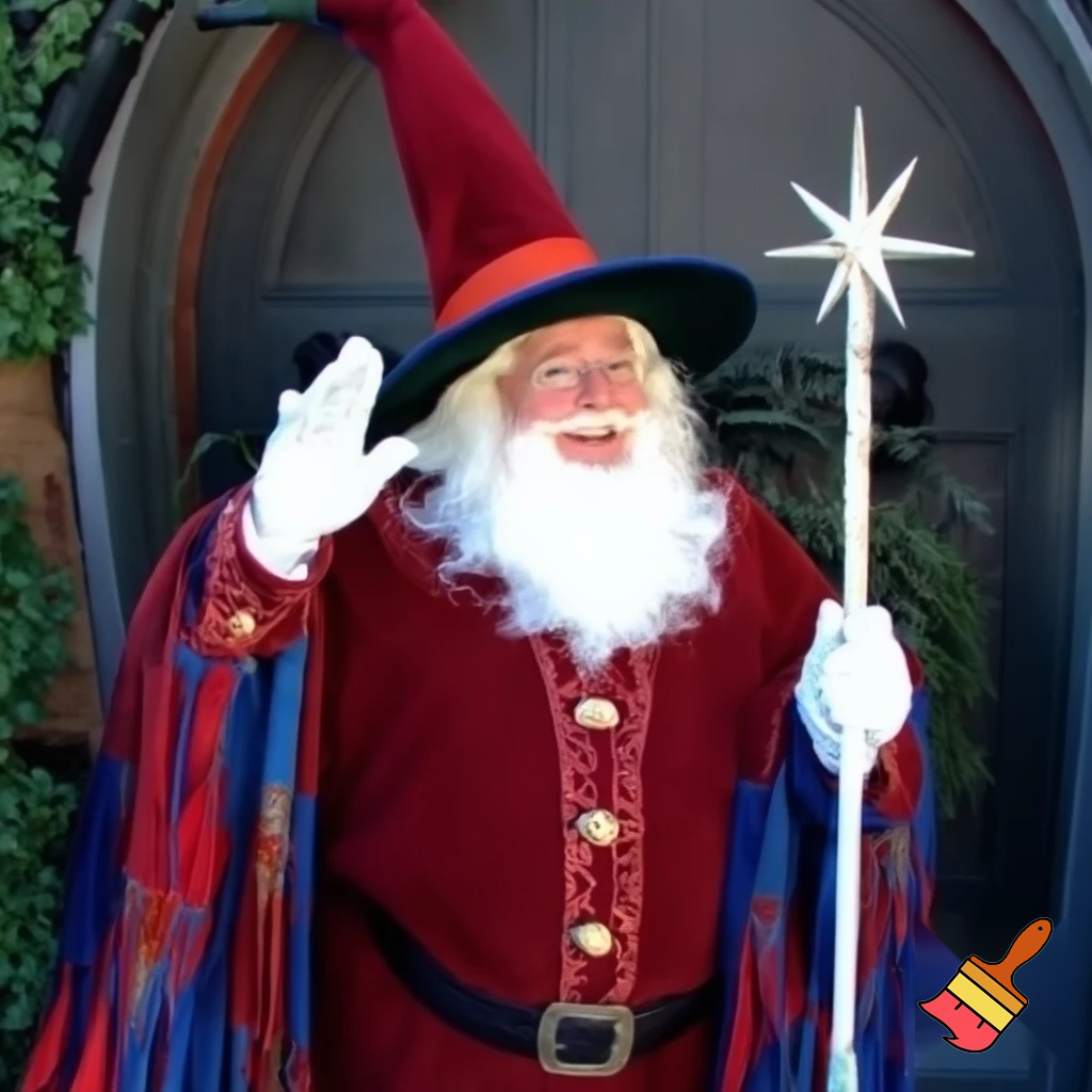 Santa Claus Pennwell Disney🇫🇷 wizard Santa Claus Santa Claus real person Disneyland Paris Santa Claus in Paris the wizard💫🏰 a wizard hat Magic Star wand Santa Claus hat wizard Santa Claus hat