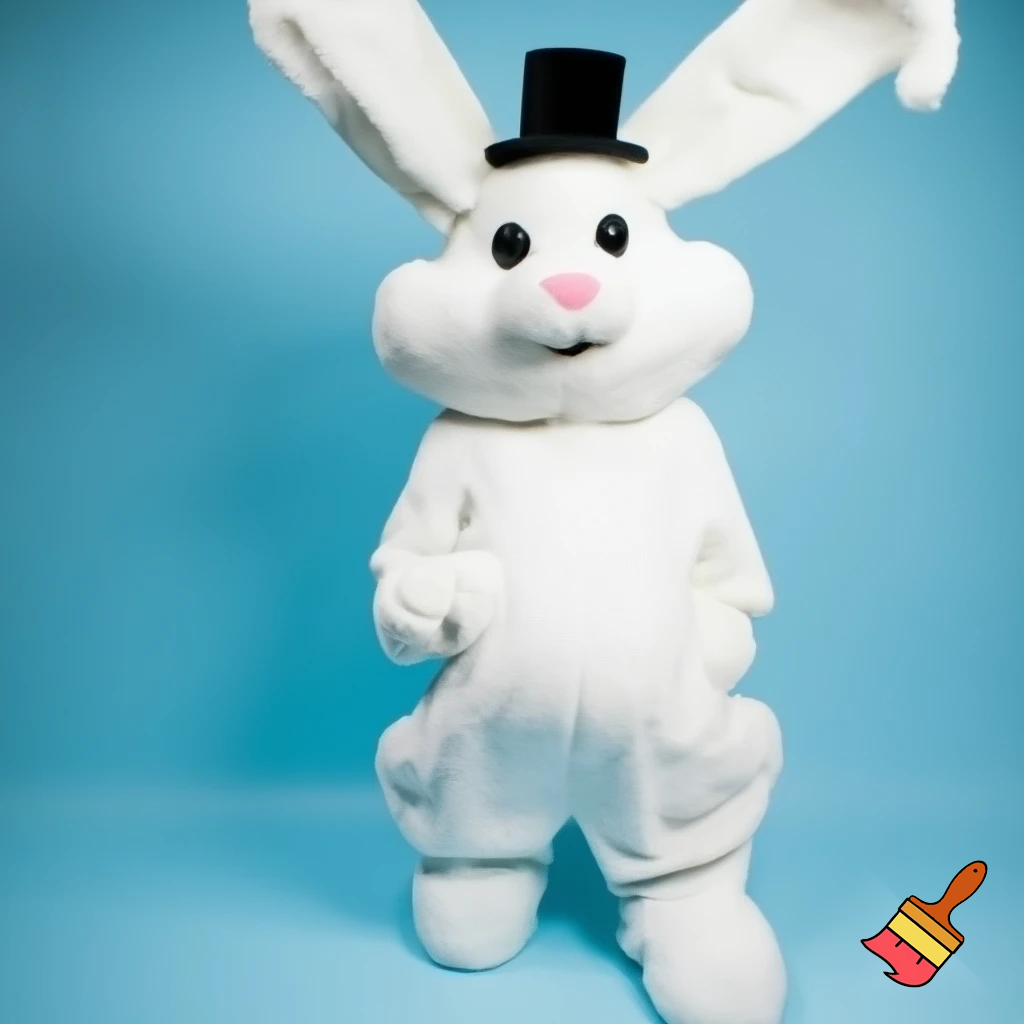 Easter bunny mascot costume top hat mascot costume