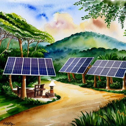  Amazon rain forest village with solar panels