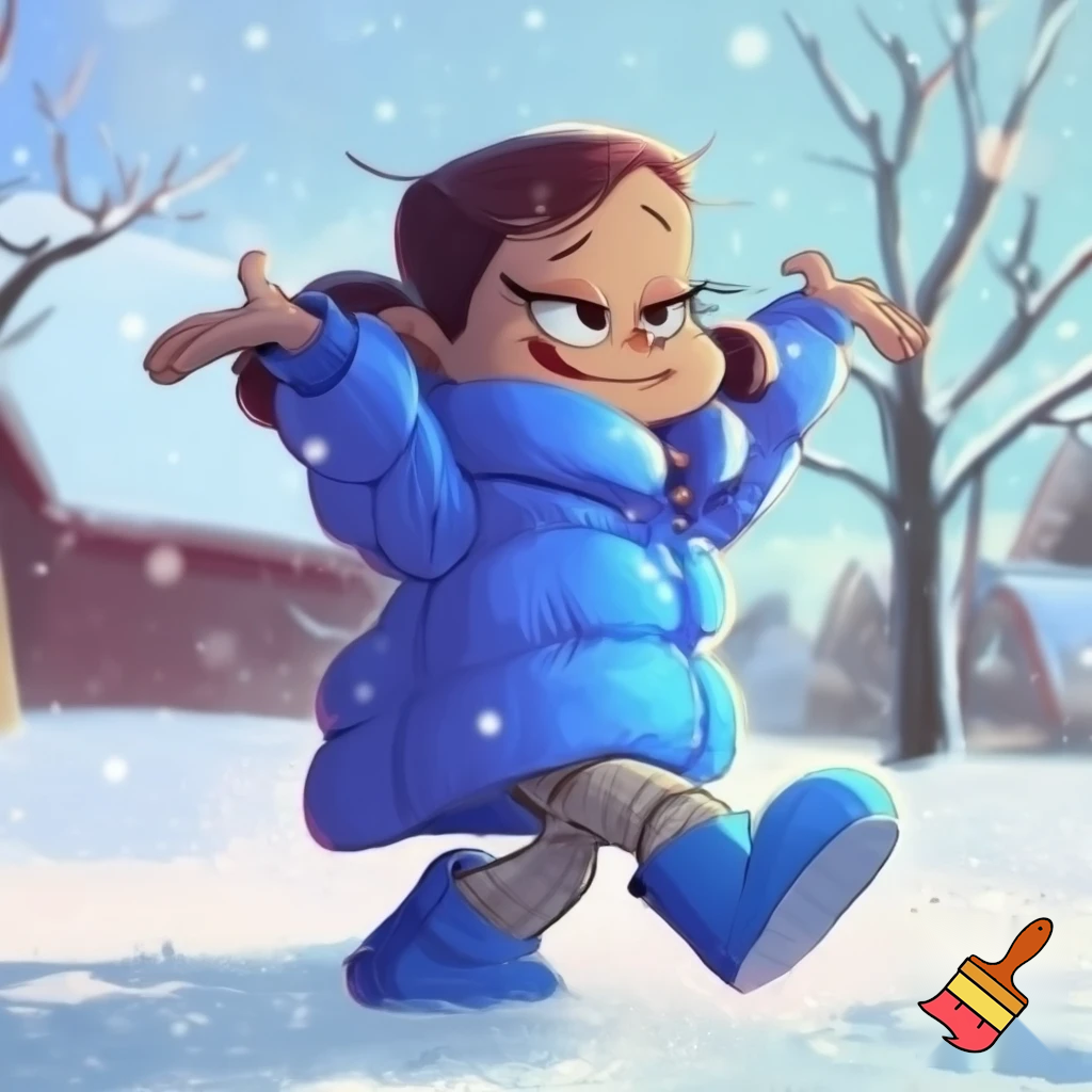 Make Sid Chang from loud house in a winter day and her winter outfit blue boots, puffy pants, and a blue puffy jacket 