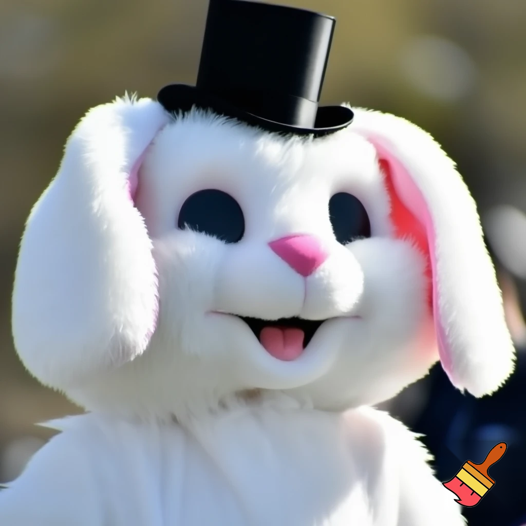 Easter bunny mascot costume top hat mascot costume