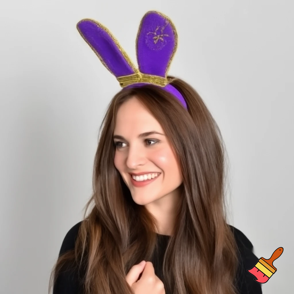 Easter bunny top hat, Easter balcony headband, purple and gold headband top hat