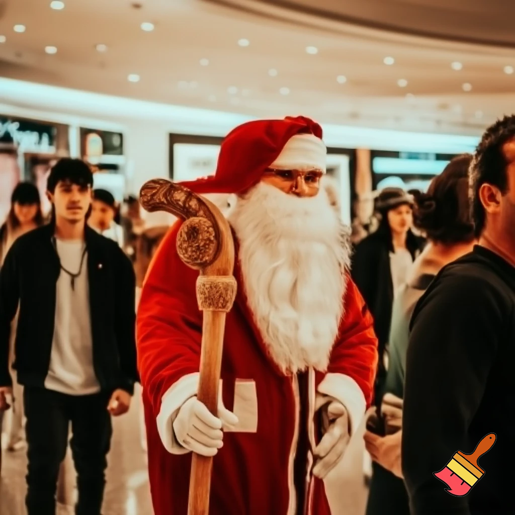 Santa Claus, Russia walking stick with the start the real Santa Claus shopping Centre in Australia
A star