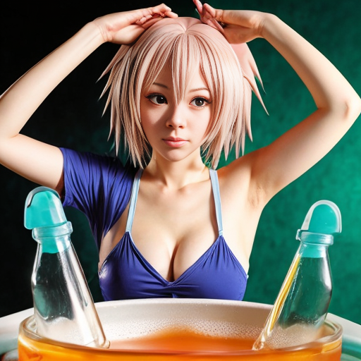 Hazme un personaje de anime en estado de materia liquido  química
