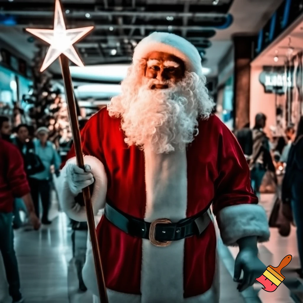 Santa Claus walking at the shopping centre a wizard Santa Claus the real Santa Claus🌟💫🎄🎁🎁🎁🎁🎁🎁🎁🎁🎁🎁🎁🎁 stick Santa Claus the big Santa Claus with a star walking stick with the star Santa Claus special Santa Claus🌠