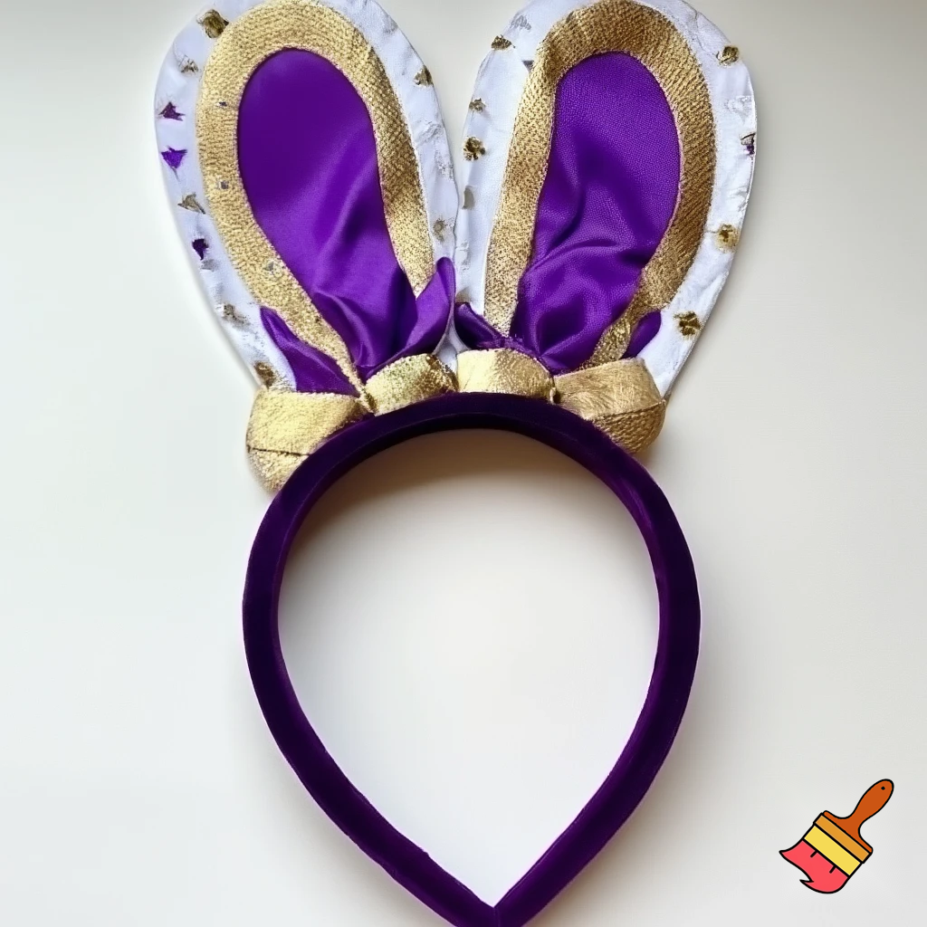 Easter top hat headband Easter bunny headband, purple and white with gold Easter top hat headband and fabric velvet and fabric velvet top head headband top hat headband