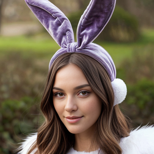 Easter bunny top hat headband Lala colour purple velvet top hat headband