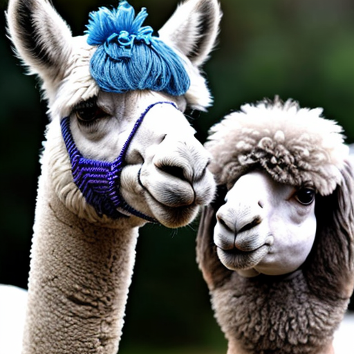 bluey with a pet gray llama