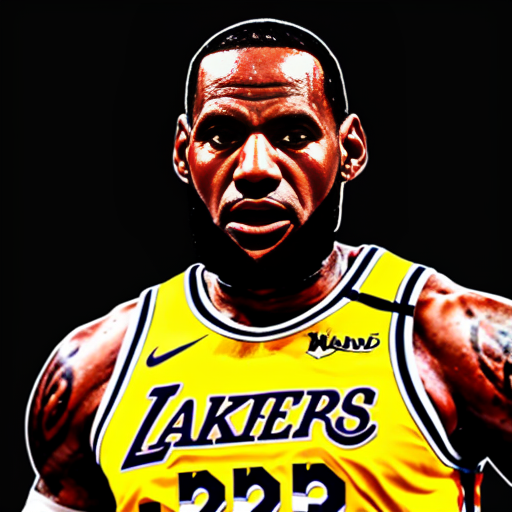 generate a lebron james image with the title pyramid_hq the goat