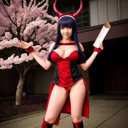 Sakura hanano from Naruto as a giantess mascular evil hot succubus in a sexy costume 