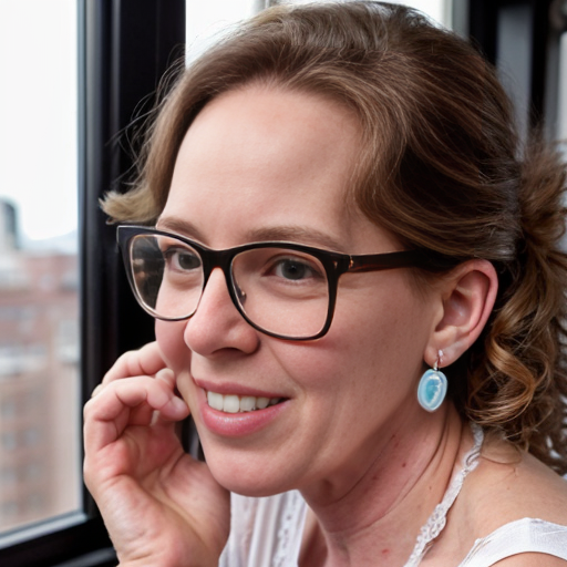 Cute adorable niña Chilindrina y con Elizabeth Perkins glasses con hair lazo curly con verano casual formal elegante sensual sexy con aparatos auditivos audífonos sordera con close up whispering touching ear each other secrets con paséo con ciudad 17