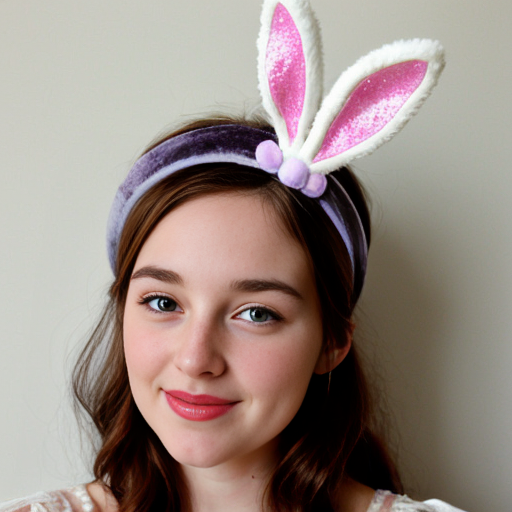 Bunny top hat headband, Easter bunny top headband, purple and white and gold velvet special delicate with glitter
