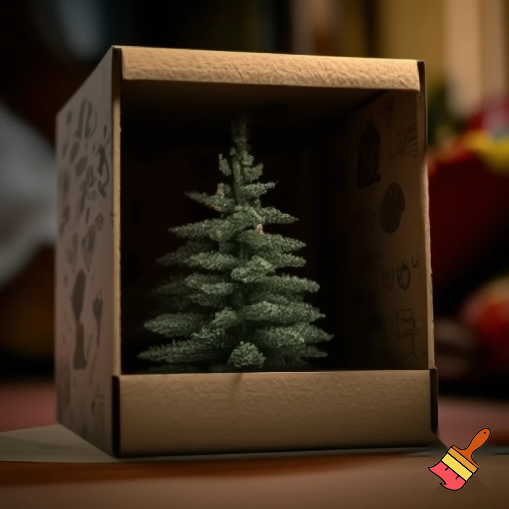 Christmas tree box colouring box