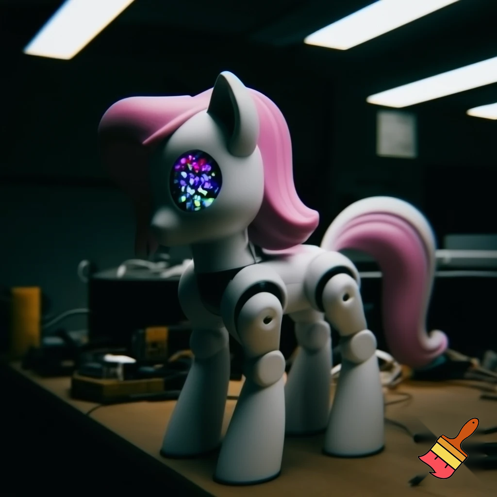 Robot mlp oc with led eyes rebooting