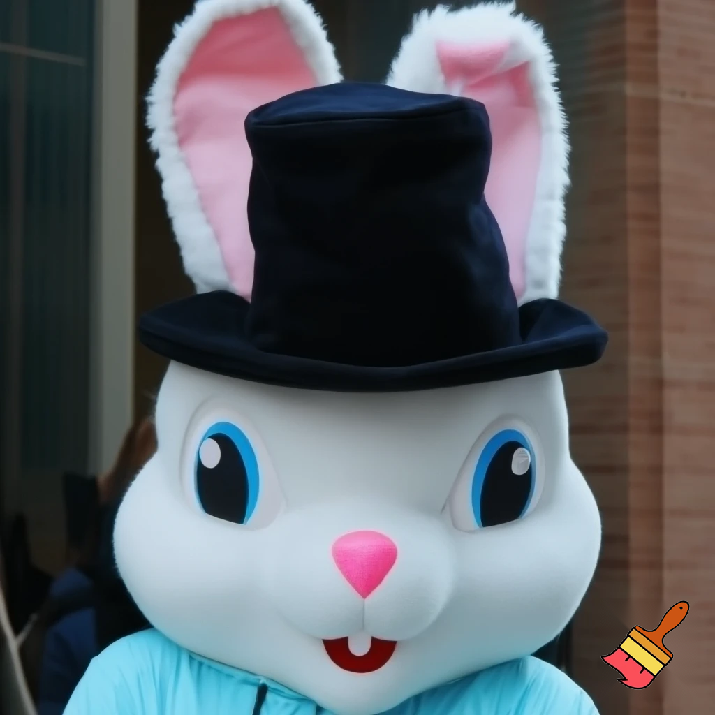 Easter bunny mascot costume top hat🚪