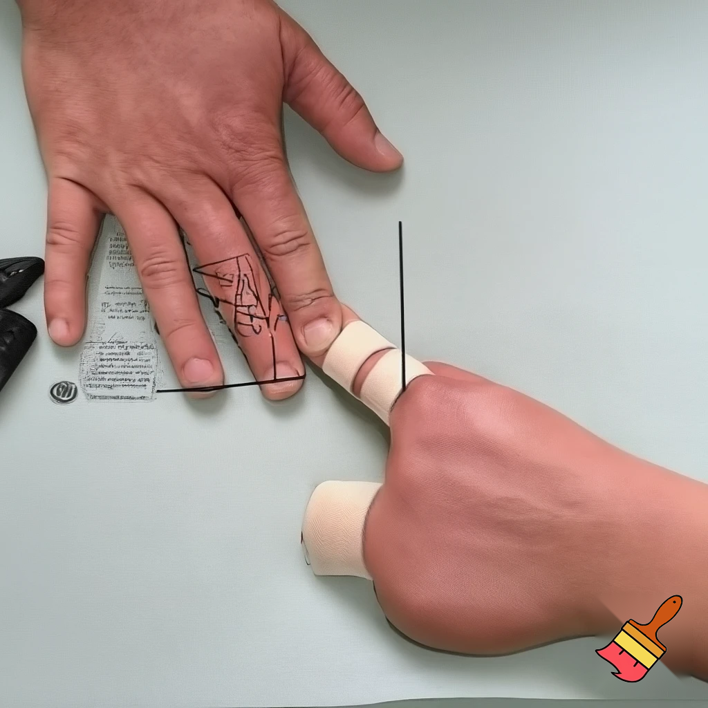 Create a clear step-by-step instructional medical video showing how to immobilize a fractured thumb using a crepe bandage and an ice-cream stick at home. 
The video should have a clean table, proper lighting, and a close-up view of the hand.

Scene 1: Introduction 
Show a hand with mild swelling at the thumb. Display text: “Thumb Immobilization with Crepe Bandage – Home Method.”

Scene 2: Materials
Show crepe bandage (6–8 cm), 1–2 ice-cream sticks, micropore tape, small cotton piece.

Scene 3: Thumb Position
Show the thumb kept in a slightly bent functional position, wrist neutral. Text: “Keep the thumb slightly bent.”

Scene 4: Start Bandaging
Wrap the crepe bandage around the wrist 2–3 times to create a base. Close-up camera angle.

Scene 5: Place Ice-Cream Stick
Option A: Place the ice-cream stick along the side of the thumb.
Option B: Place the stick under the thumb.
Add cotton under the stick for comfort.
Show it visually.

Scene 6: Fix with Tape
Use micropore tape to lightly fix the stick so it does not move.

Scene 7: Figure-8 Bandaging
Demonstrate wrist → thumb → wrist → thumb looping in a figure-8 pattern 6–8 times.
Text: “Repeat 6–8 times.”

Scene 8: Locking the End
Secure the final layer around the wrist with a clip.

Scene 9: Final Check
Show stabilized thumb, no movement, good support.
Text: “Do not make it too tight. Check for numbness or color change.”

Scene 10: Outro
Show final immobilized thumb. Text: “Use for 2–3 weeks. Consult a doctor if pain increases.”
