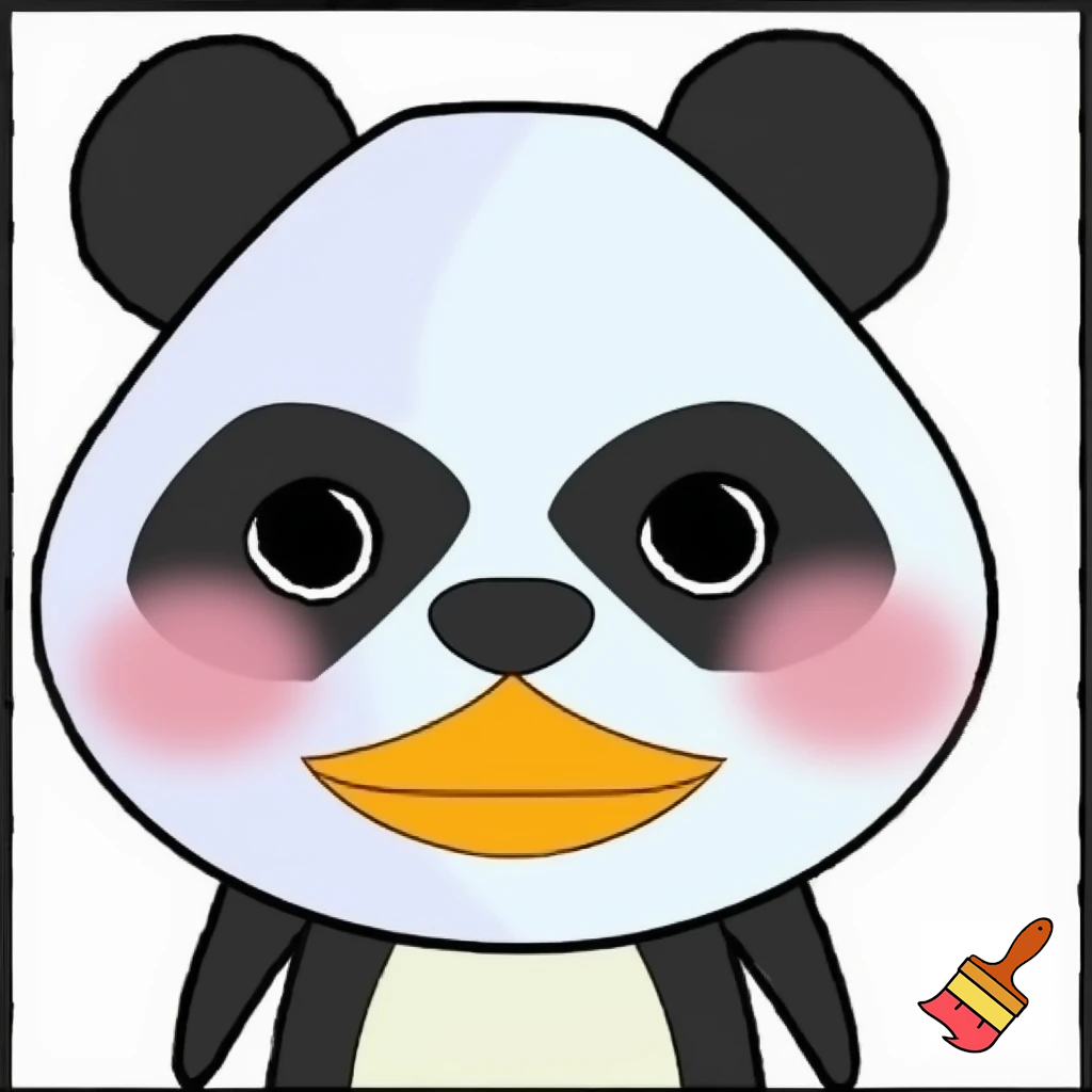 penguin with a panda head