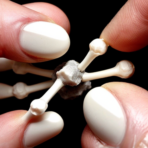 Tiny atoms that are bonded together make up the bone. 