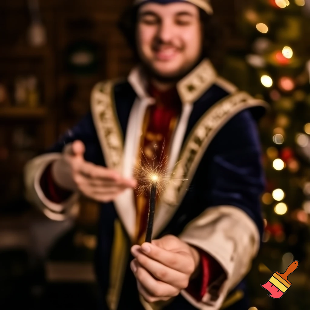 Magic magic Christmas magician an adult kid an adult kid wand magic wand