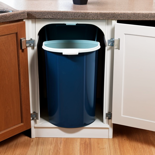 poubelle avec deux ouvertures à 2 hauteurs différentes, une pour les enfants et une pour les adultes