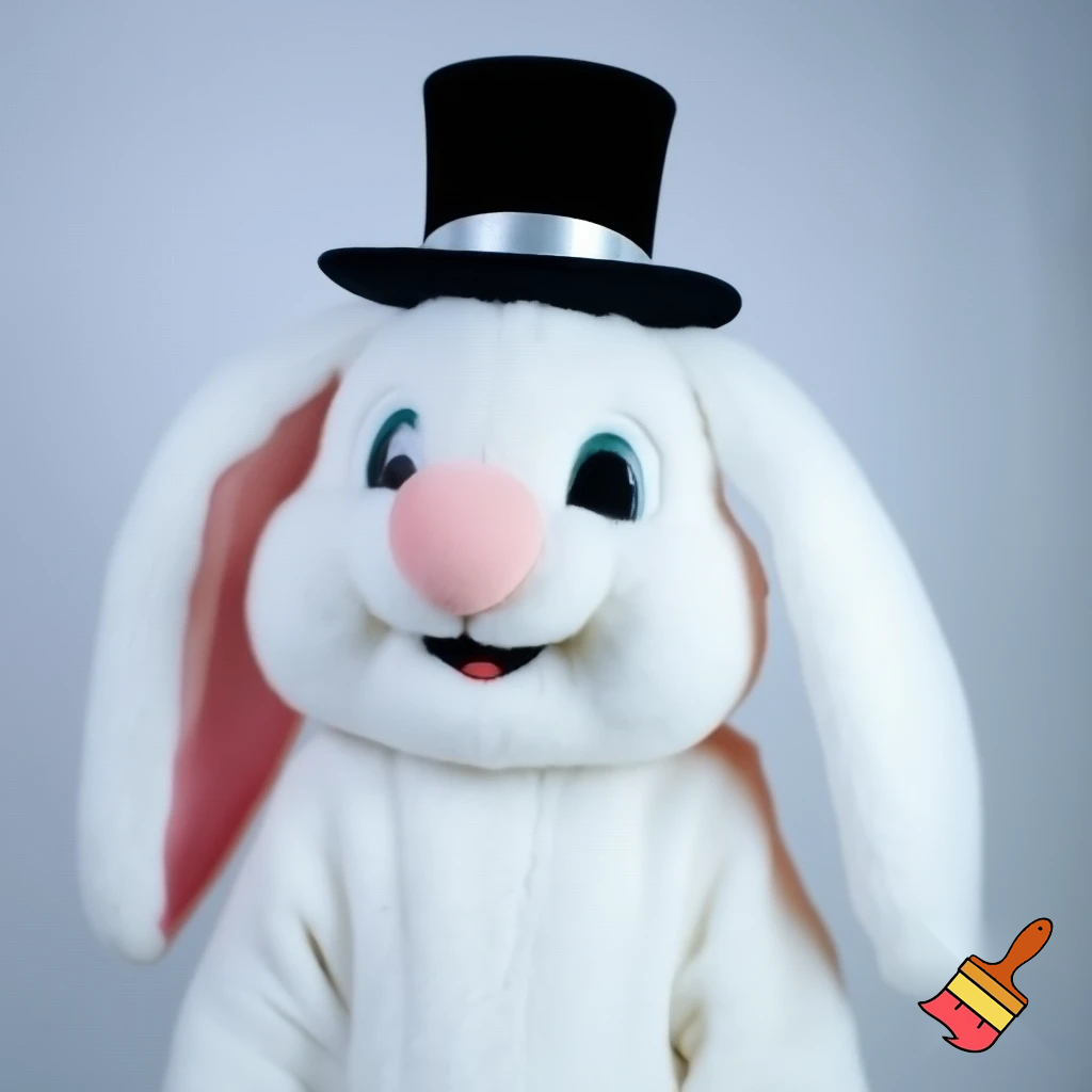 Easter bunny mascot costume top hat mascot costume