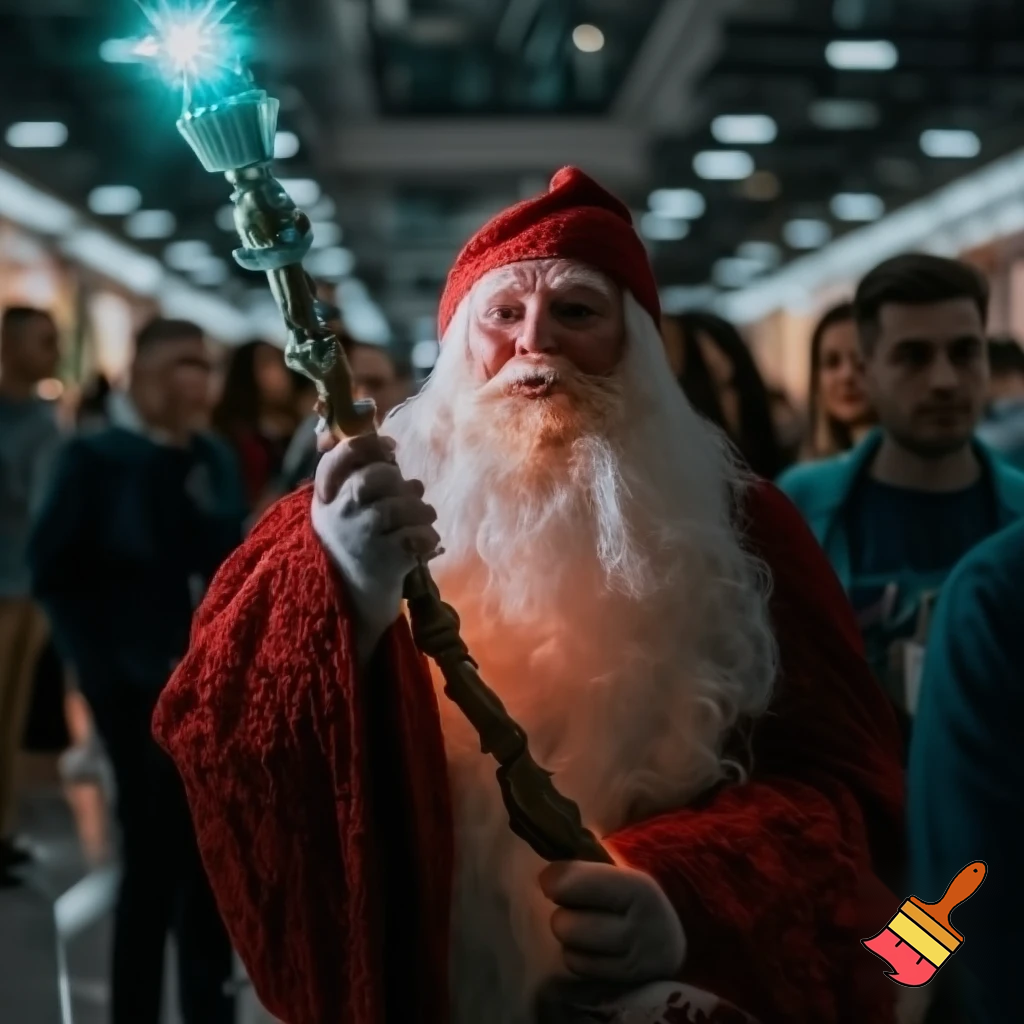 Santa Claus magic walking stick staff Russia shopping Centre Australia shopping immune in a star
