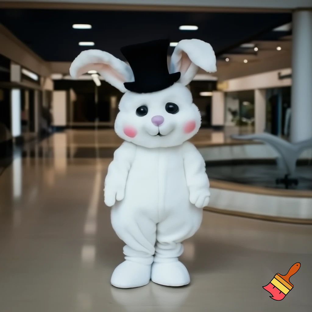  Easter bunny mascot costume top hat special land special in delicate shopping Centre Fountain Gate