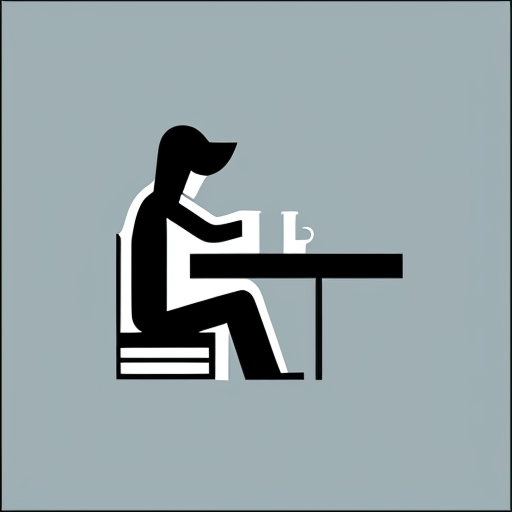 pictogram of a man sitting at a table