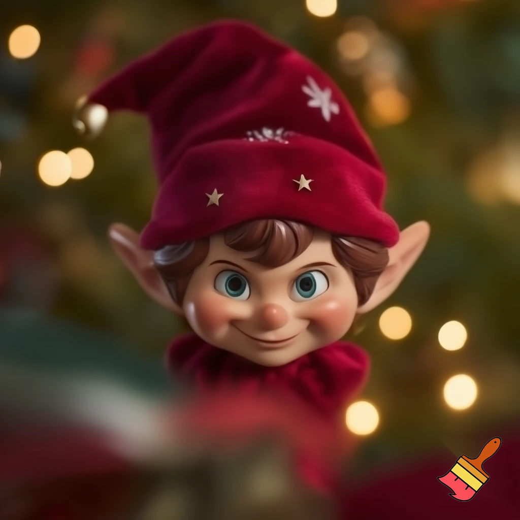 Christmas velvet hat elf on the shelf