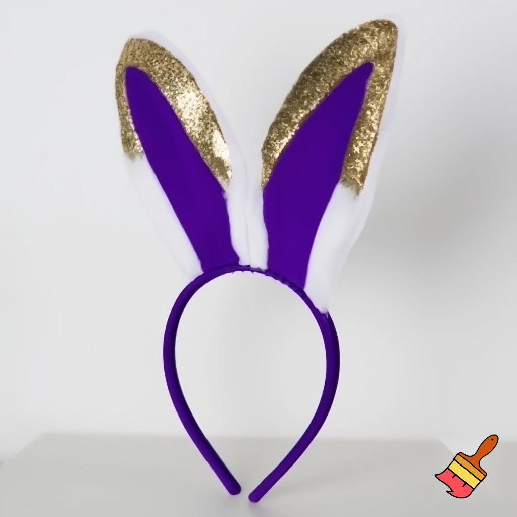 Easter top head headband, purple and white bunny ears top hat purple and gold top hat headband purple and gold and white