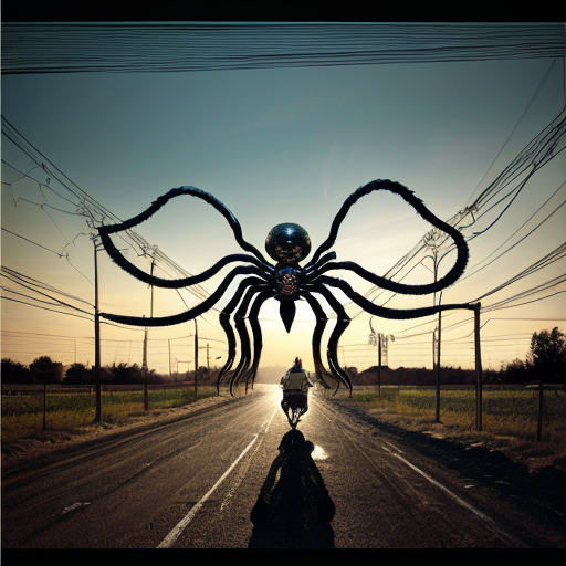 Central Object: A large, dark figure composed of an organic or alien Creature with several white, curved limbs (similar to a giant spider or the Mind Flayer monster from Stranger Things).
Style and Texture: The object appears to be made of a viscous substance that flows in protective streams downward, connecting with the ground.
Environment: The action takes place in an open space with green grass. In the background, a complex metal structure of intertwined tubes or wires is visible, reminiscent of scaffolding or an abstract installation.
Text: Large white text "FIELDWAVE" is superimposed in the center of the image, with the number "20ctrl
" just below. The font has a "cut" or glitchy effect, lending a digital or industrial aesthetic.