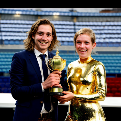 inside out style happy proud gold holding trophy