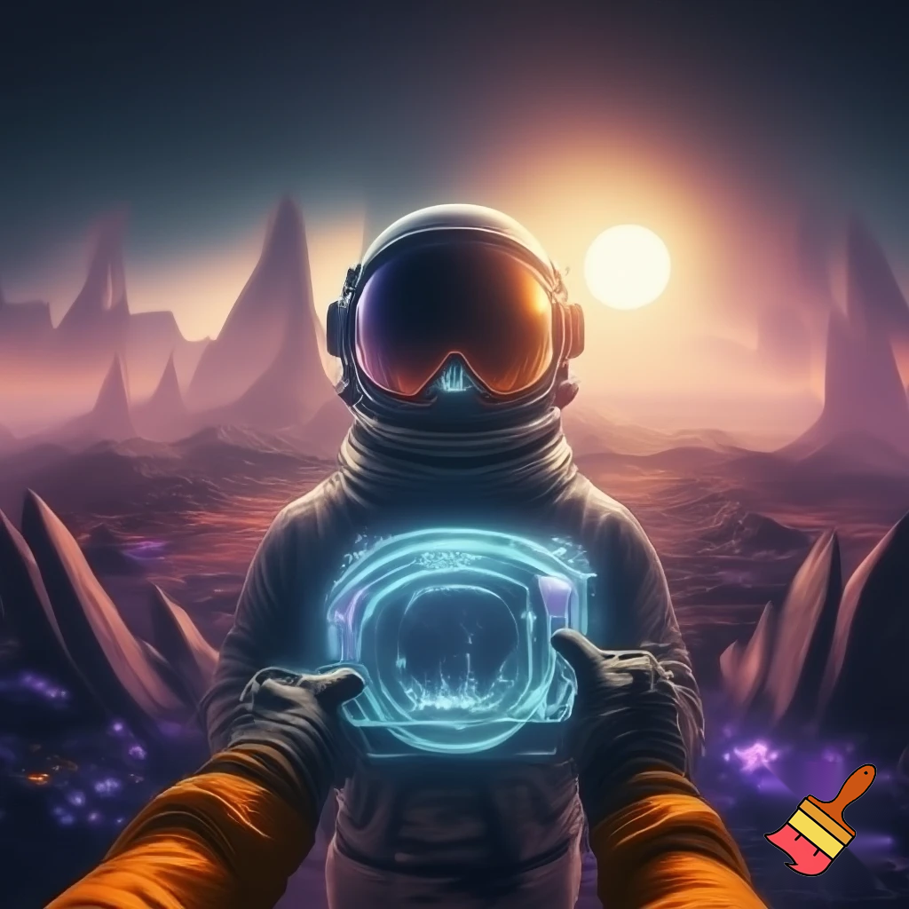 VR perspective of a astronaut on the of Kepler-2-b