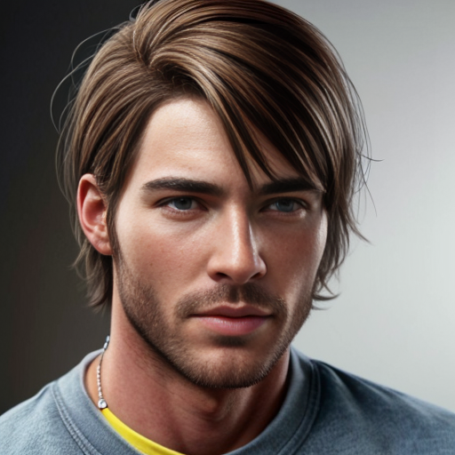 a man with short brown hair